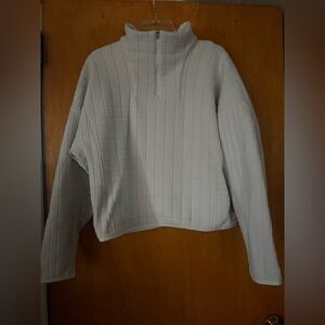 Lululemon lab Textured-Grid Fleece Half Zip in White!